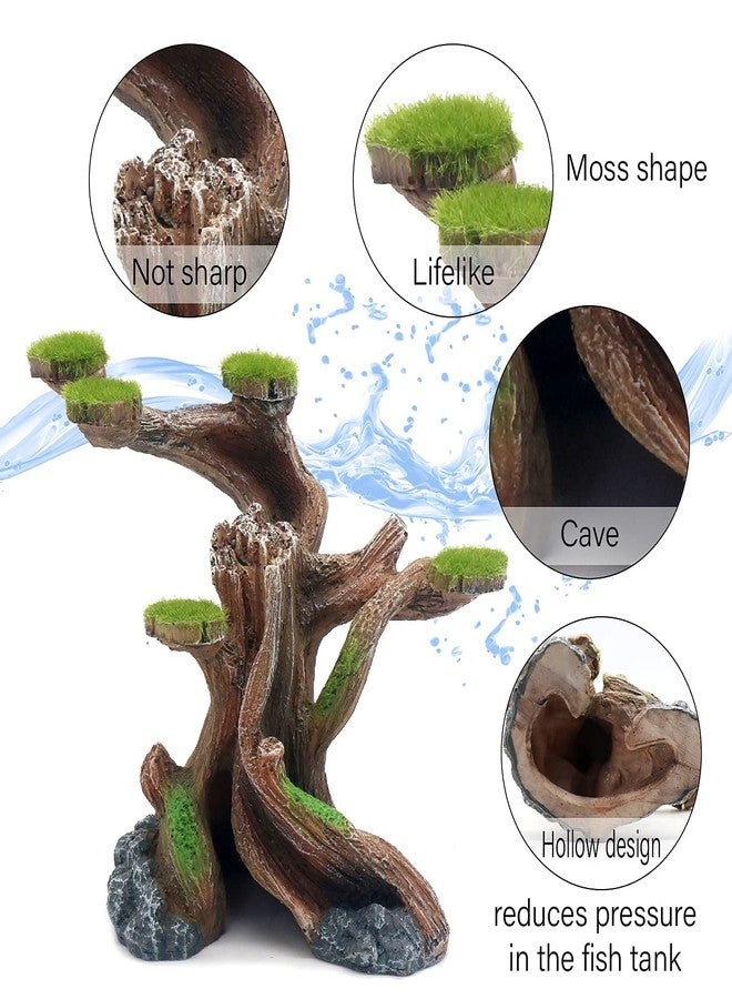 relaqcc Reptile Decor Aquarium Decorations Artificial Moss Resin Fish Tank Rocks Simulation Hollow Tree Leopard Gecko Trunk Accessories Aquarium View(Small) - Image 4
